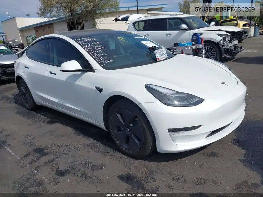 2023 Tesla Model 3 Long Range Dual Motor All-Wheel Drive VIN: 5YJ3E1EB8PF636269 Lot: 45672621