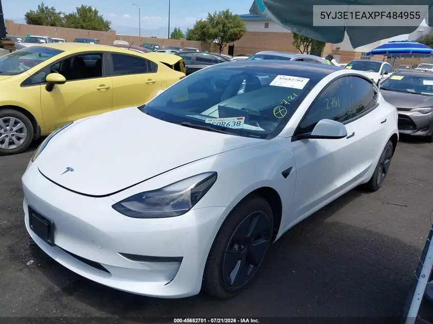2023 Tesla Model 3 Rear-Wheel Drive VIN: 5YJ3E1EAXPF484955 Lot: 45682701