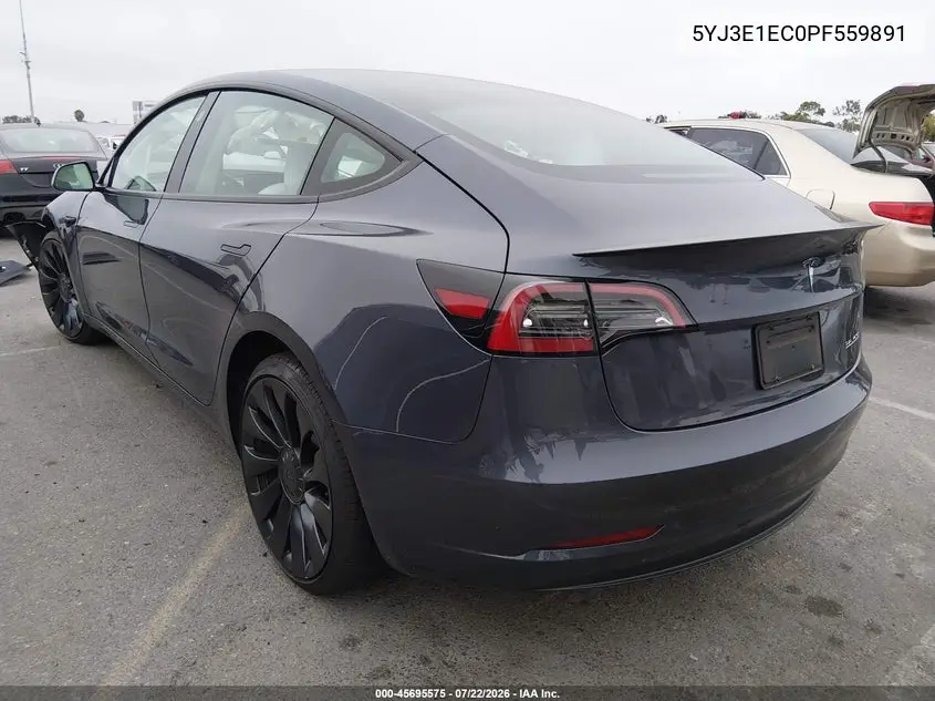 2023 Tesla Model 3 Performance Dual Motor All-Wheel Drive VIN: 5YJ3E1EC0PF559891 Lot: 45695575