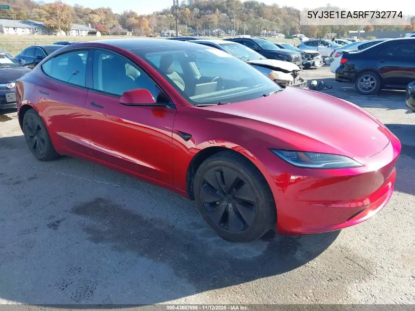 5YJ3E1EA5RF732774 2024 Tesla Model 3 Long Range Dual Motor All-Wheel Drive/Rear-Wheel Drive