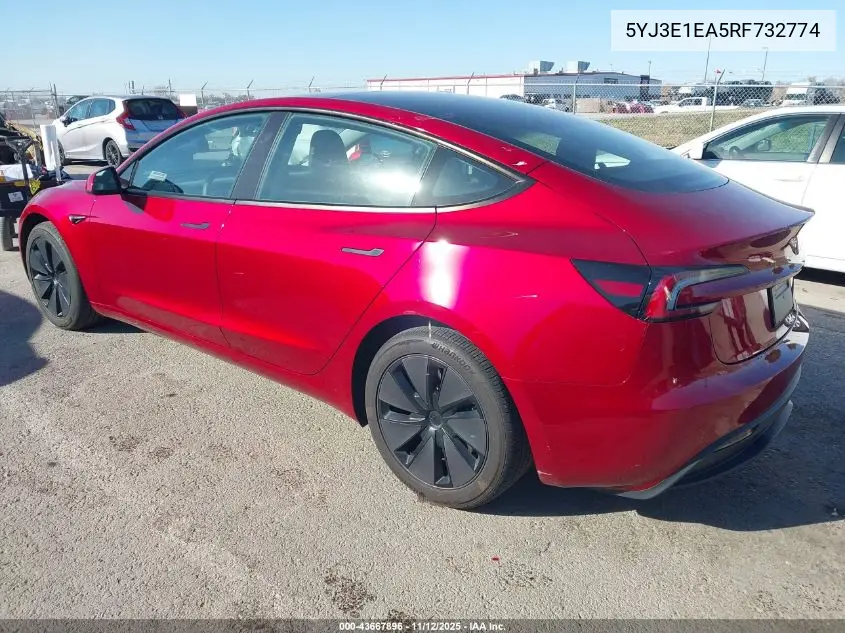 5YJ3E1EA5RF732774 2024 Tesla Model 3 Long Range Dual Motor All-Wheel Drive/Rear-Wheel Drive