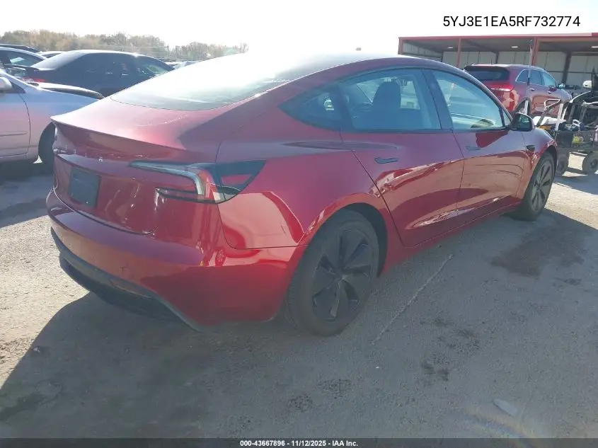 5YJ3E1EA5RF732774 2024 Tesla Model 3 Long Range Dual Motor All-Wheel Drive/Rear-Wheel Drive