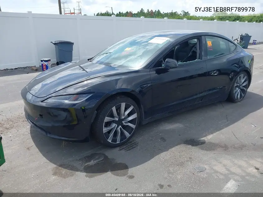 2024 Tesla Model 3 Long Range Dual Motor All-Wheel Drive VIN: 5YJ3E1EB8RF789978 Lot: 45409165
