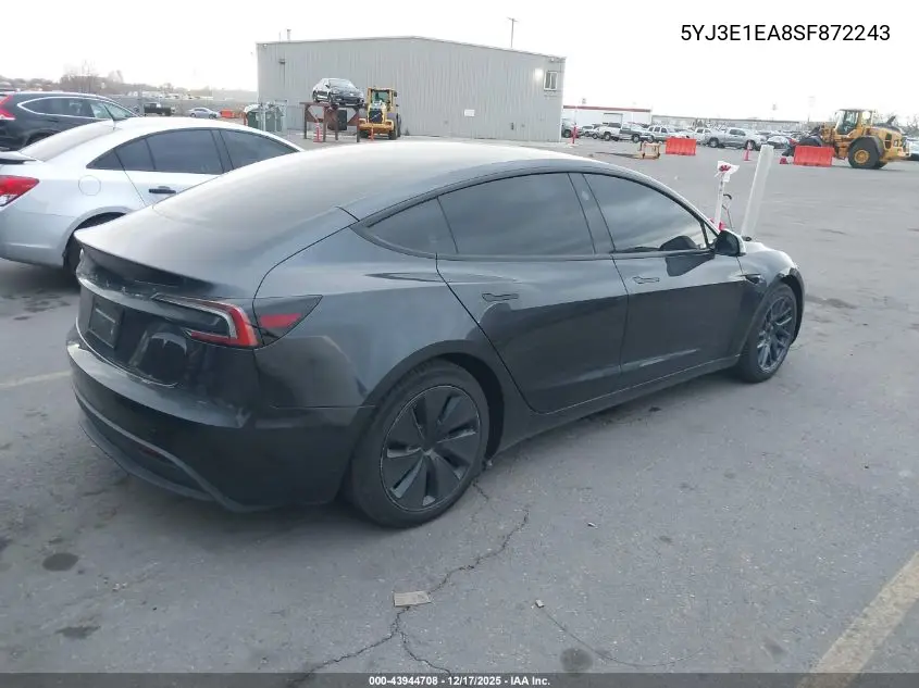 5YJ3E1EA8SF872243 2025 Tesla Model 3 Long Range Rear-Wheel Drive/Standard Rear-Wheel Drive