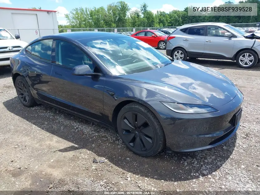 2025 Tesla Model 3 Long Range All-Wheel Drive VIN: 5YJ3E1EB8SF939528 Lot: 45413306