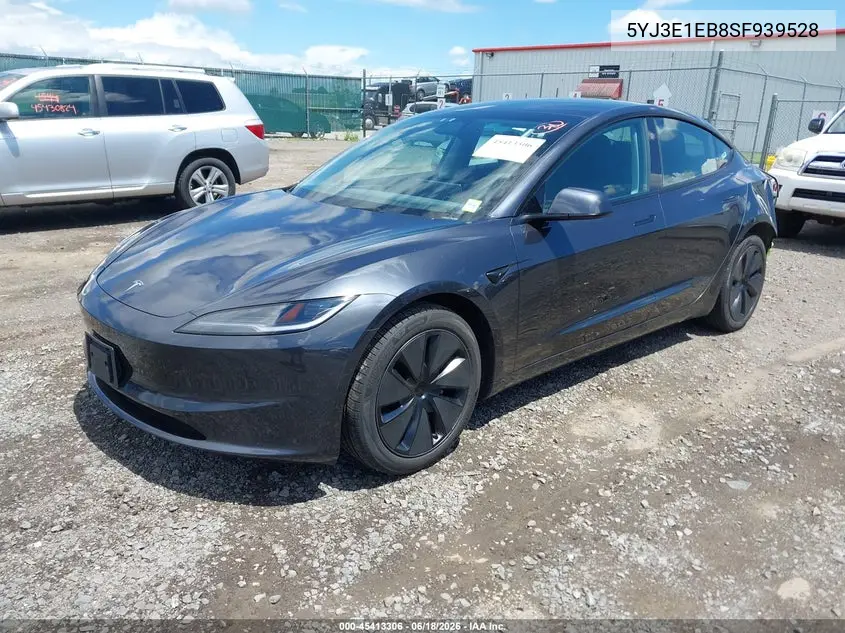 2025 Tesla Model 3 Long Range All-Wheel Drive VIN: 5YJ3E1EB8SF939528 Lot: 45413306