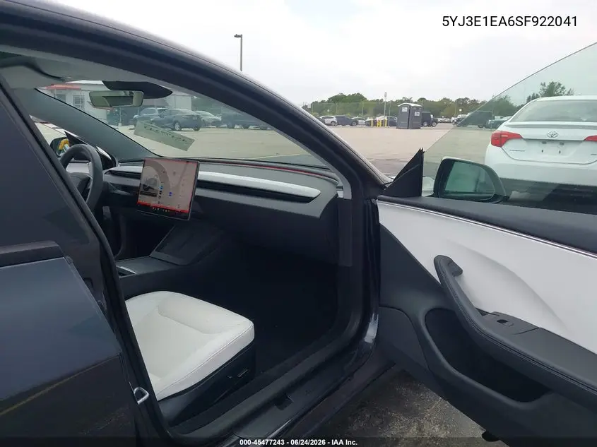 2025 Tesla Model 3 Long Range Rear-Wheel Drive/Standard Rear-Wheel Drive VIN: 5YJ3E1EA6SF922041 Lot: 45477243