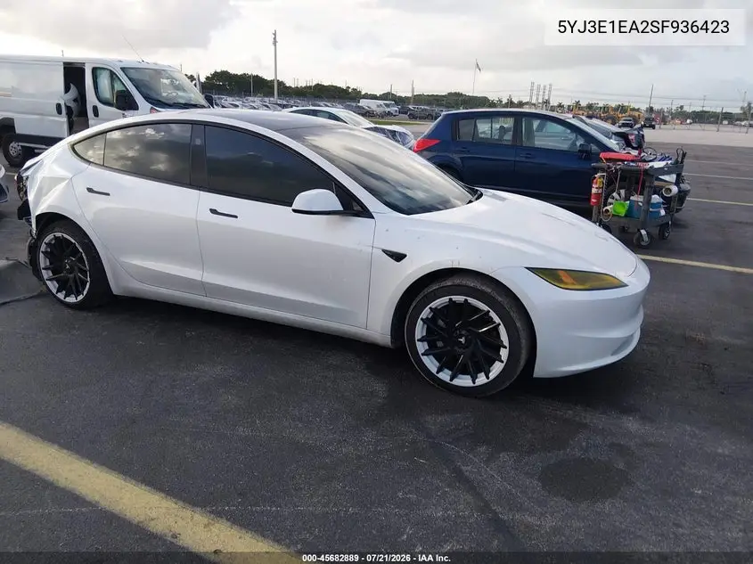 2025 Tesla Model 3 Long Range Rear-Wheel Drive/Standard Rear-Wheel Drive VIN: 5YJ3E1EA2SF936423 Lot: 45682889