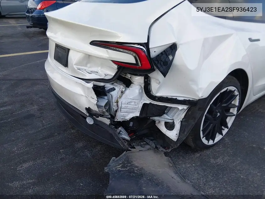 2025 Tesla Model 3 Long Range Rear-Wheel Drive/Standard Rear-Wheel Drive VIN: 5YJ3E1EA2SF936423 Lot: 45682889