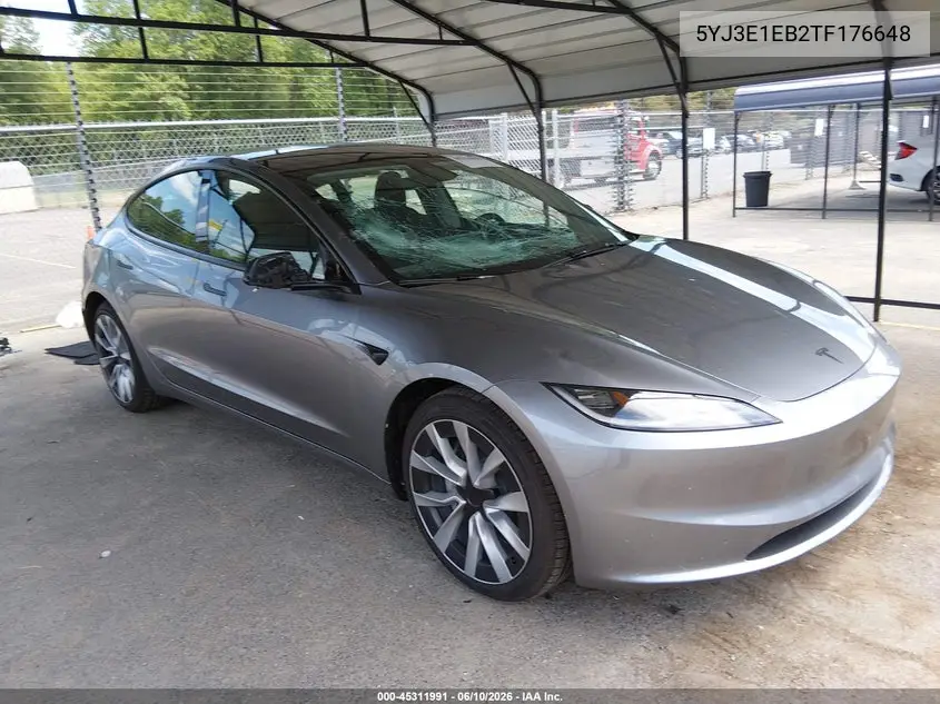 2026 Tesla Model 3 Premium All-Wheel Drive VIN: 5YJ3E1EB2TF176648 Lot: 45311991