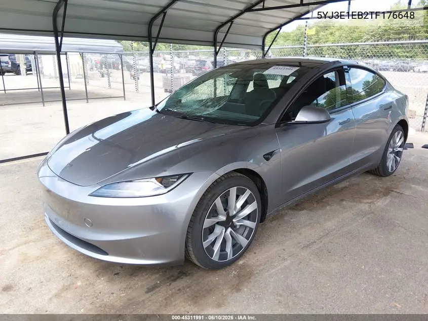 2026 Tesla Model 3 Premium All-Wheel Drive VIN: 5YJ3E1EB2TF176648 Lot: 45311991