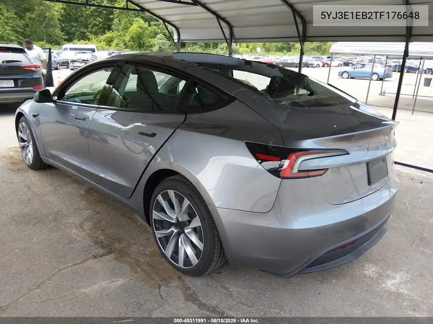 2026 Tesla Model 3 Premium All-Wheel Drive VIN: 5YJ3E1EB2TF176648 Lot: 45311991