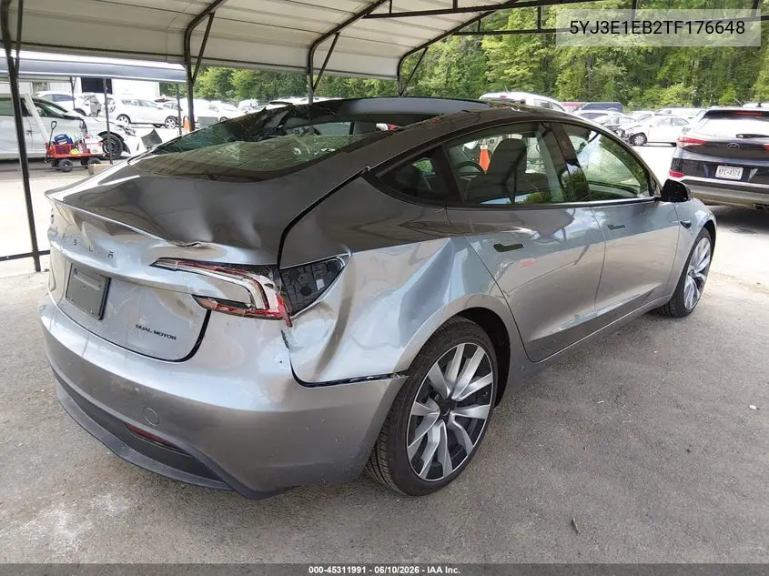 2026 Tesla Model 3 Premium All-Wheel Drive VIN: 5YJ3E1EB2TF176648 Lot: 45311991