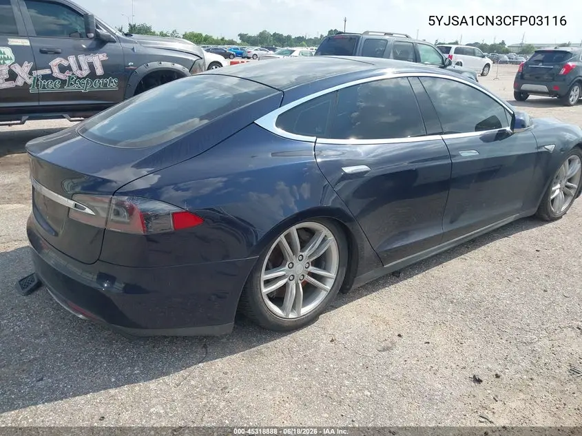 2012 Tesla Model S Signature VIN: 5YJSA1CN3CFP03116 Lot: 45318888