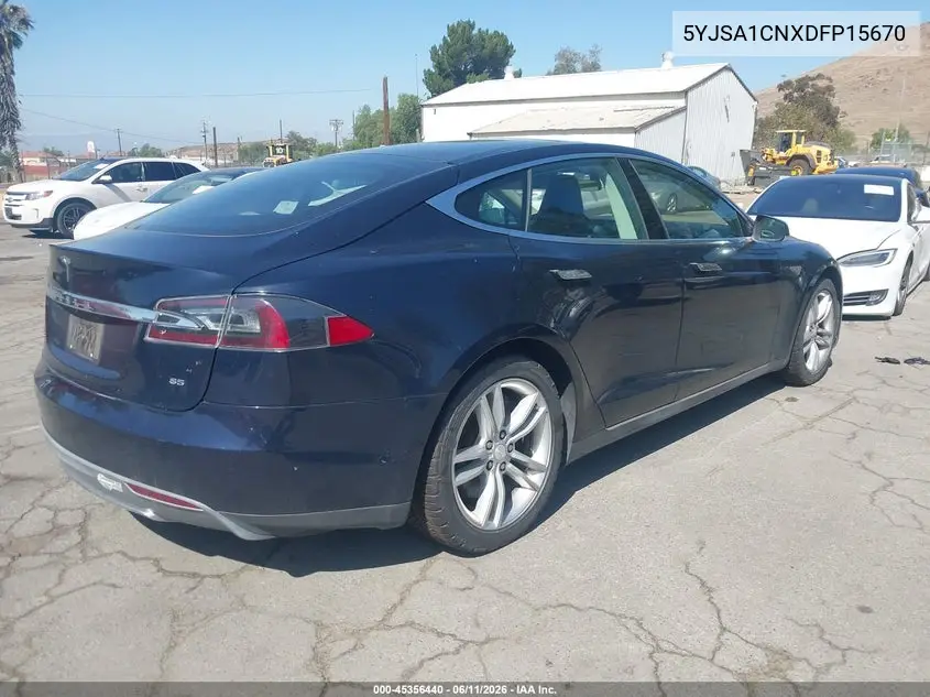 2013 Tesla Model S VIN: 5YJSA1CNXDFP15670 Lot: 45356440