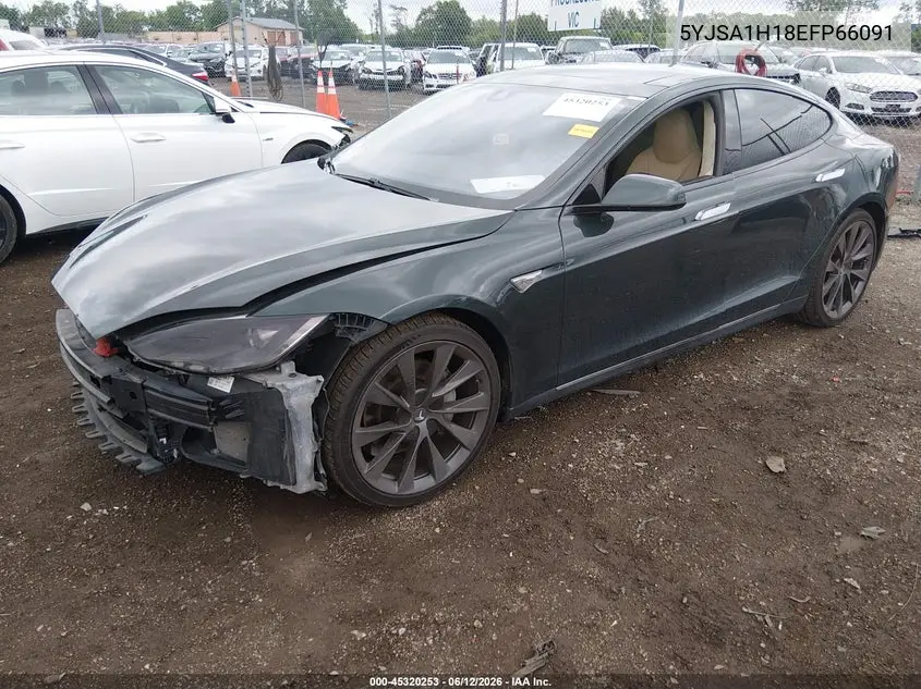 2014 Tesla Model S P85 VIN: 5YJSA1H18EFP66091 Lot: 45320253