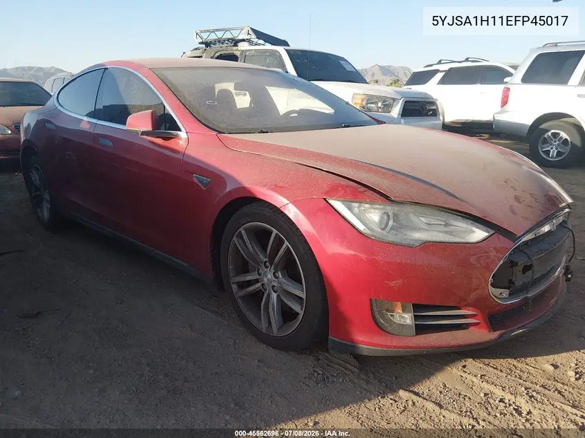 2014 Tesla Model S P85 VIN: 5YJSA1H11EFP45017 Lot: 45562696