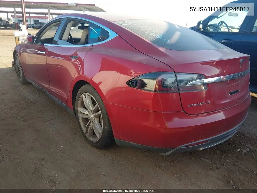 2014 Tesla Model S P85 VIN: 5YJSA1H11EFP45017 Lot: 45562696