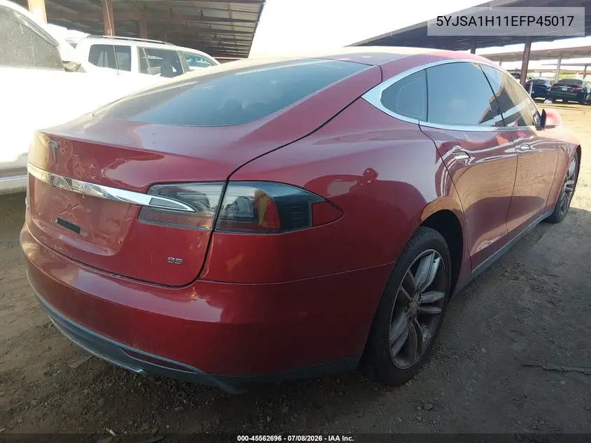 2014 Tesla Model S P85 VIN: 5YJSA1H11EFP45017 Lot: 45562696