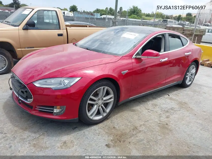 2014 Tesla Model S VIN: 5YJSA1S12EFP60697 Lot: 45598338