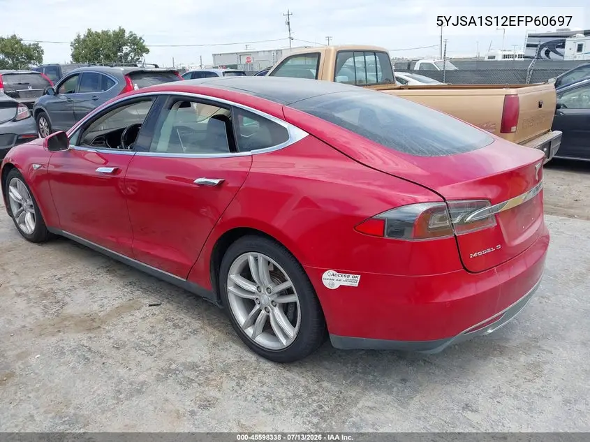 2014 Tesla Model S VIN: 5YJSA1S12EFP60697 Lot: 45598338