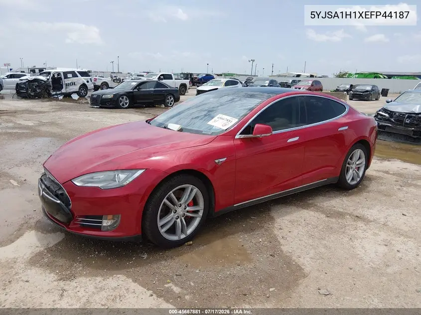 2014 Tesla Model S P85 VIN: 5YJSA1H1XEFP44187 Lot: 45667881