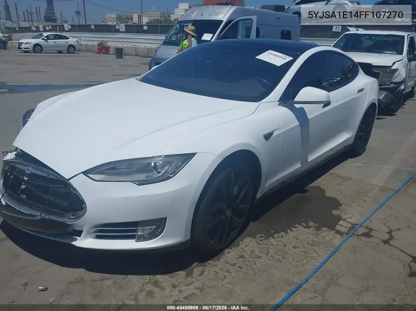 2015 Tesla Model S 60/70/85 VIN: 5YJSA1E14FF107270 Lot: 45400908