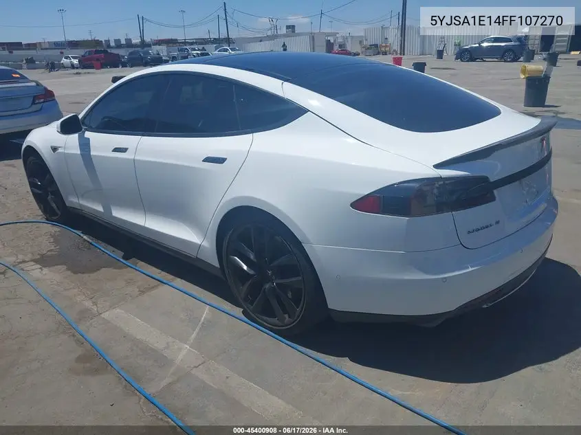 2015 Tesla Model S 60/70/85 VIN: 5YJSA1E14FF107270 Lot: 45400908
