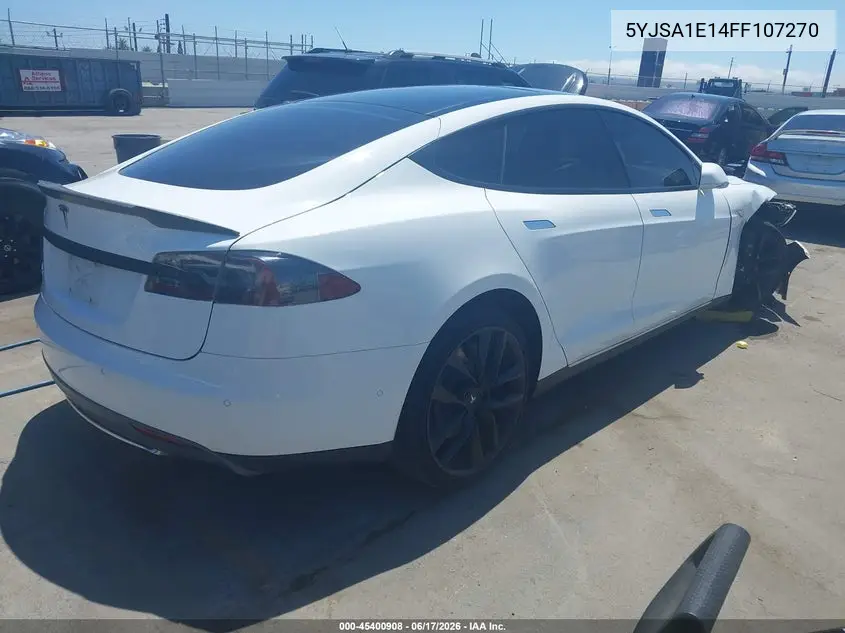 2015 Tesla Model S 60/70/85 VIN: 5YJSA1E14FF107270 Lot: 45400908