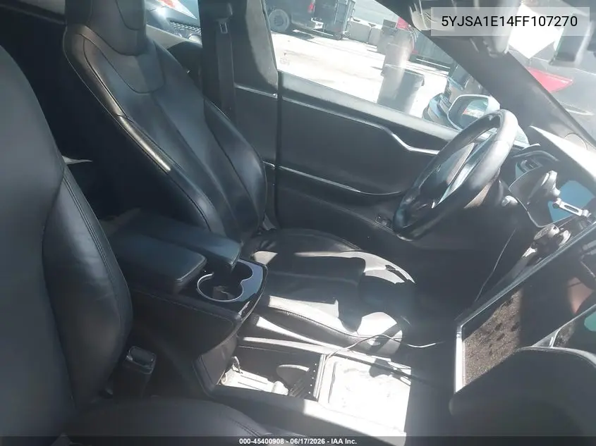 2015 Tesla Model S 60/70/85 VIN: 5YJSA1E14FF107270 Lot: 45400908