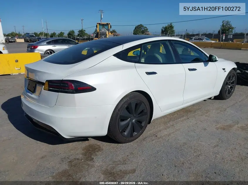 2015 Tesla Model S 70D/85D/P85D VIN: 5YJSA1H20FF100272 Lot: 45486561