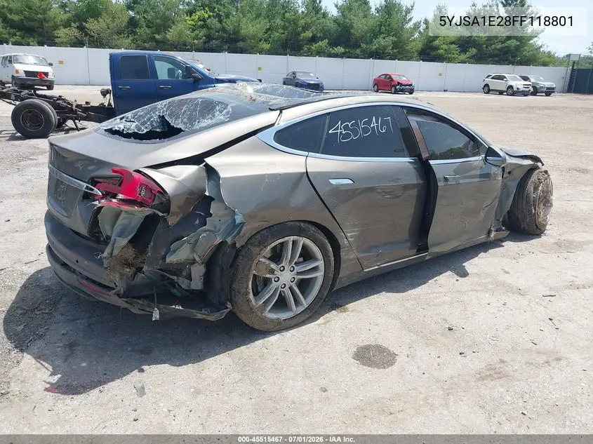 2015 Tesla Model S 70D/85D/P85D VIN: 5YJSA1E28FF118801 Lot: 45515467