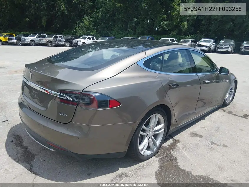 2015 Tesla Model S 70D/85D/P85D VIN: 5YJSA1H22FF093258 Lot: 45532806