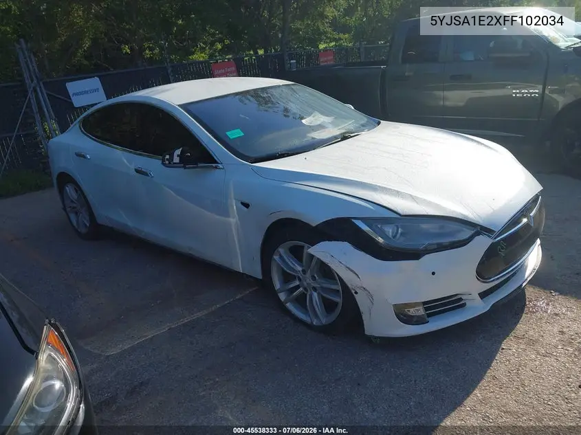 2015 Tesla Model S 70D/85D/P85D VIN: 5YJSA1E2XFF102034 Lot: 45538333
