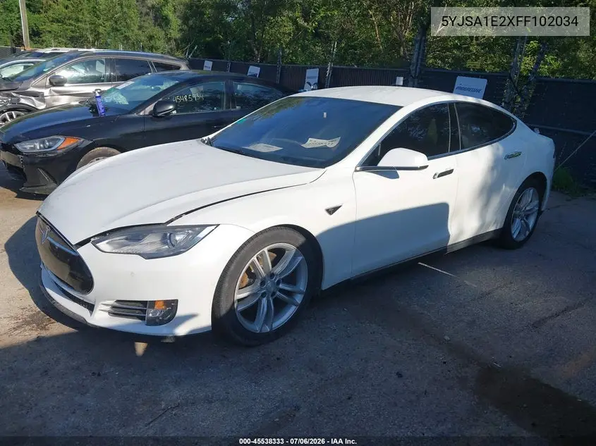 2015 Tesla Model S 70D/85D/P85D VIN: 5YJSA1E2XFF102034 Lot: 45538333