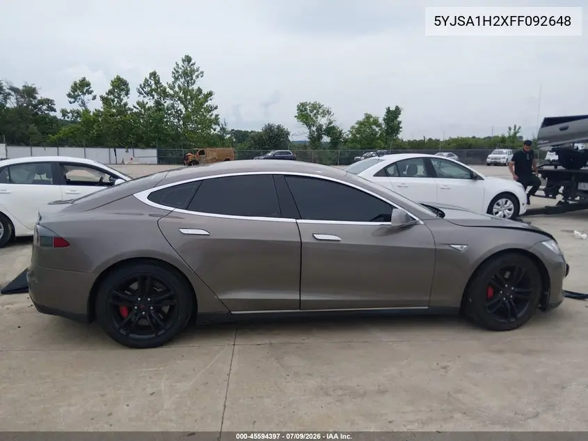2015 Tesla Model S 70D/85D/P85D VIN: 5YJSA1H2XFF092648 Lot: 45594397