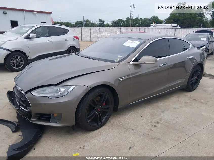 2015 Tesla Model S 70D/85D/P85D VIN: 5YJSA1H2XFF092648 Lot: 45594397