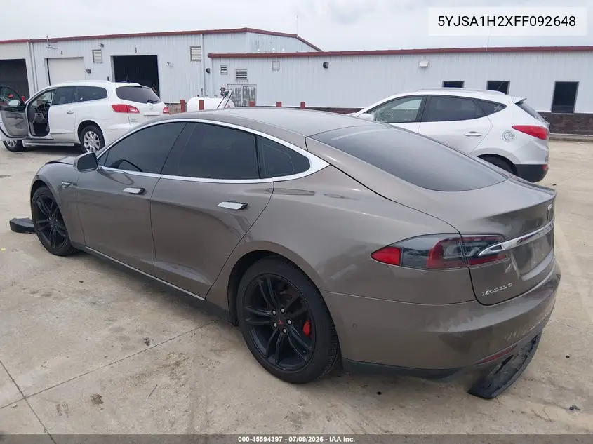 2015 Tesla Model S 70D/85D/P85D VIN: 5YJSA1H2XFF092648 Lot: 45594397