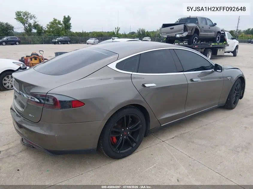 2015 Tesla Model S 70D/85D/P85D VIN: 5YJSA1H2XFF092648 Lot: 45594397