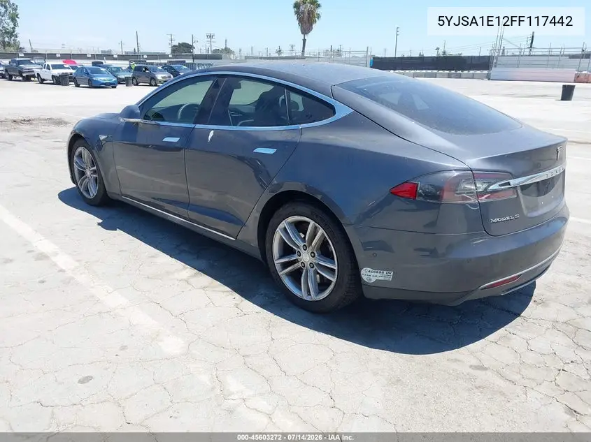 2015 Tesla Model S 60/70/85 VIN: 5YJSA1E12FF117442 Lot: 45603272