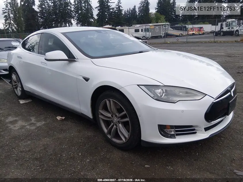 2015 Tesla Model S 60/70/85 VIN: 5YJSA1E12FF118753 Lot: 45603807