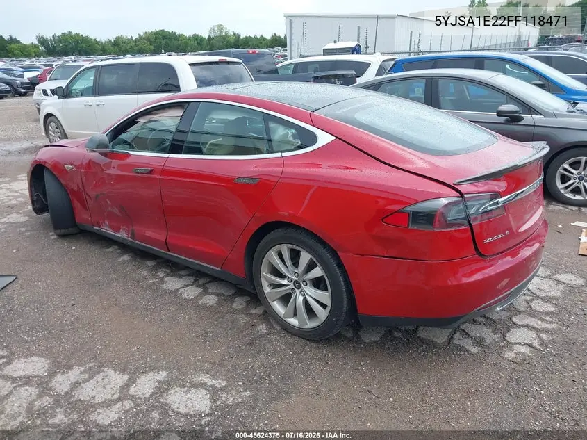 2015 Tesla Model S 70D/85D/P85D VIN: 5YJSA1E22FF118471 Lot: 45624375