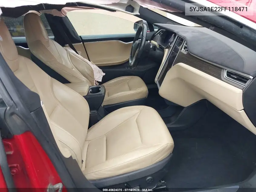2015 Tesla Model S 70D/85D/P85D VIN: 5YJSA1E22FF118471 Lot: 45624375