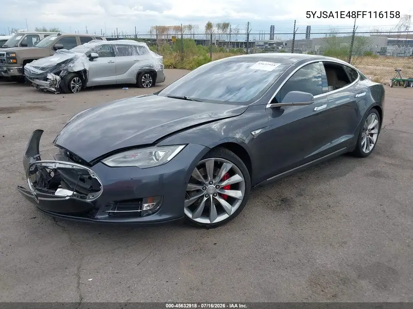 2015 Tesla Model S 85D/P85D VIN: 5YJSA1E48FF116158 Lot: 45632918