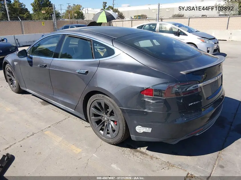 2015 Tesla Model S 85D/P85D VIN: 5YJSA1E44FF103892 Lot: 45679097