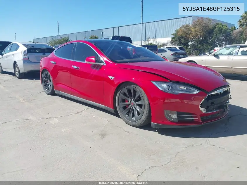 2016 Tesla Model S 90D/P100D/P85D/P90D VIN: 5YJSA1E48GF125315 Lot: 45190795