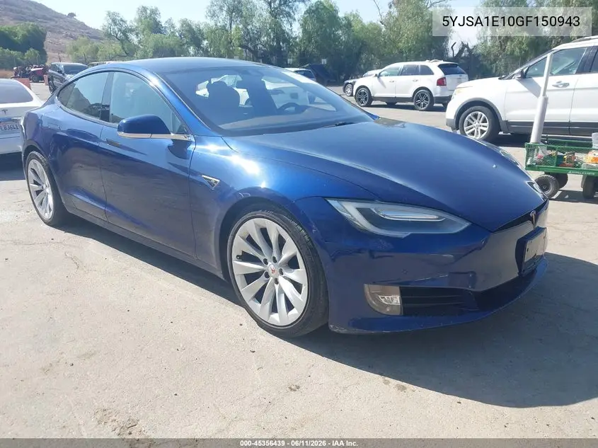 2016 Tesla Model S 60/70/75/85 VIN: 5YJSA1E10GF150943 Lot: 45356439