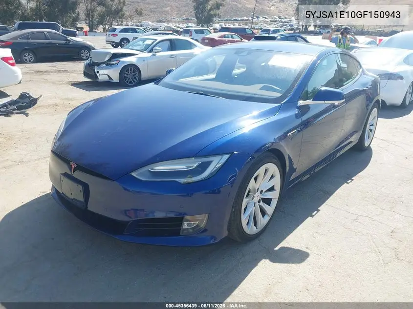 2016 Tesla Model S 60/70/75/85 VIN: 5YJSA1E10GF150943 Lot: 45356439