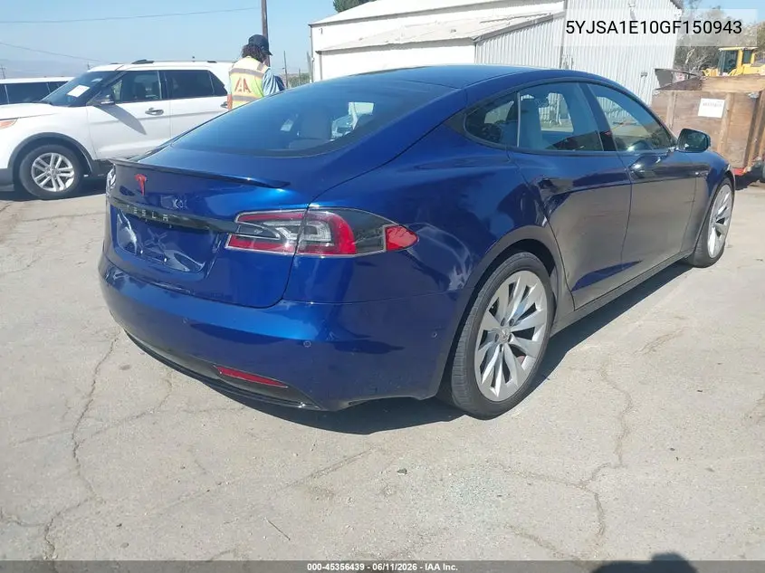 2016 Tesla Model S 60/70/75/85 VIN: 5YJSA1E10GF150943 Lot: 45356439