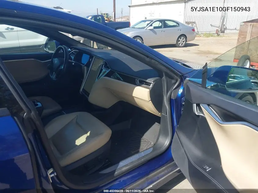 2016 Tesla Model S 60/70/75/85 VIN: 5YJSA1E10GF150943 Lot: 45356439